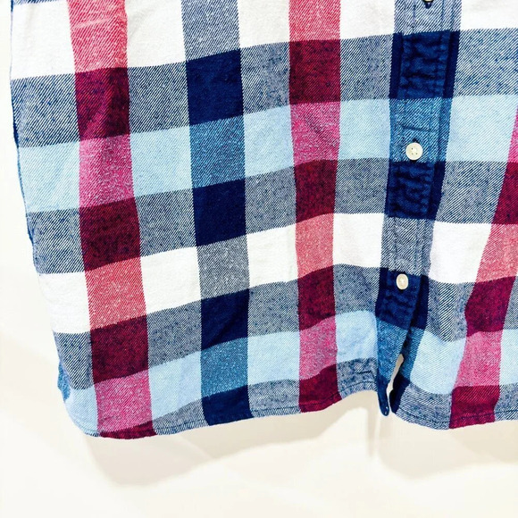 SIMONS Blue and red plaid flannel shirt - Picture 5 of 8
